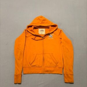 Hollister Hoodie Orange Y2K Casual Fall Outdoor Embroidery Size Medium